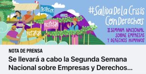 NOTA DE PRENSA: SE LLEVARA A CABO LA SEGUNDA SEMANA NACIONAL SOBRE EMPRESAS Y DERECHOS HUMANOS